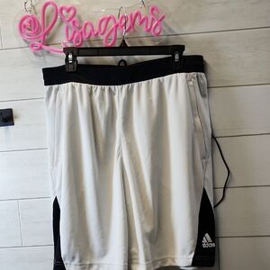 PRELOVED Mens Adidas White, Grey and Black Athletic Shorts